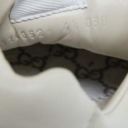 Pre Owned Gucci Cream Leather Chunky Waves Rhyton Sneakers Size 38.5