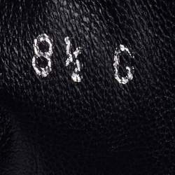 Gucci Black Leather Web Detail Low Top Sneakers Size 42.5