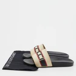 Gucci Off-White Rubber Logo Slide Sandals Size 42