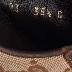 Gucci Beige/Brown GG Canvas and Leather Low Top Sneakers Size 35.5