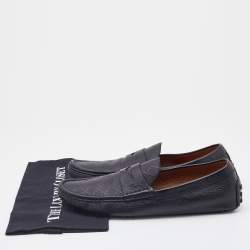 Pre Owned Gucci Black Diamanté Leather Slip On Loafers Size 42