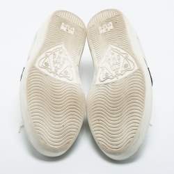 Pre Owned Gucci White Leather Tiger Applique Ace Sneakers Size 39.5