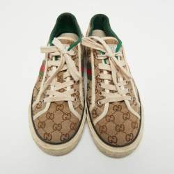 Gucci Brown GG Canvas Tennis 1977 Low Top Sneakers Size 43 