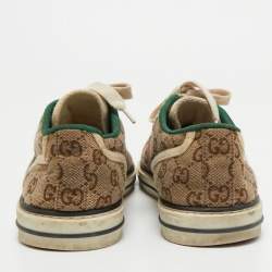 Gucci Brown GG Canvas Tennis 1977 Low Top Sneakers Size 43 