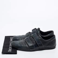 مملوكة مسبقًا Gucci Black Guccissima Leather Lace Up Sneakers Size 44