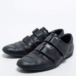 مملوكة مسبقًا Gucci Black Guccissima Leather Lace Up Sneakers Size 44