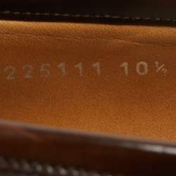Gucci Brown Brogue Wingtip Leather Horsebit Loafers Size 44.5