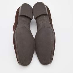 Gucci Brown Brogue Suede Lace Up Oxford Size 43.5