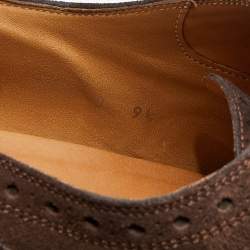 Gucci Brown Brogue Suede Lace Up Oxford Size 43.5