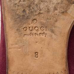 Gucci Burgundy Suede Web Horsebit Slip On Loafers Size 42