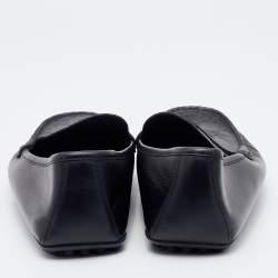 Pre Owned Gucci Black Guccissima Leather Penny Slip On Loafers Size 42