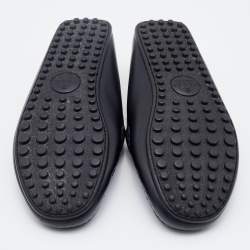 Pre Owned Gucci Black Guccissima Leather Penny Slip On Loafers Size 42