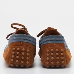 مملوكة مسبقًا Gucci Multicolor Suede Bamboo Tassel Boat Loafers Size 43