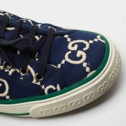 مملوكة مسبقًا Gucci Navy Blue/White CC Canvas Tennis 1977 Sneakers Size 39