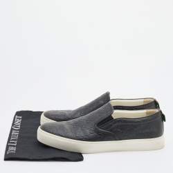 مملوكة مسبقًا Gucci Black Guccissima Leather Slip On Sneakers Size 42