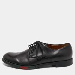 Gucci Black Leather Lace Up Oxfords Size  41.5