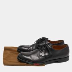 Gucci Black Leather Lace Up Oxfords Size  41.5