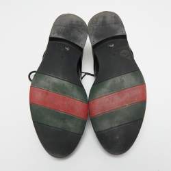 Gucci Black Leather Lace Up Oxfords Size  41.5