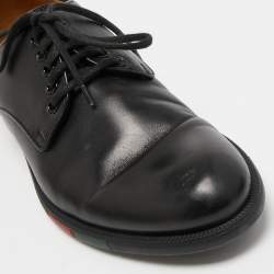 Gucci Black Leather Lace Up Oxfords Size  41.5