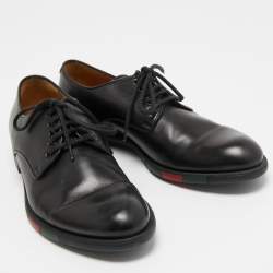 Gucci Black Leather Lace Up Oxfords Size  41.5