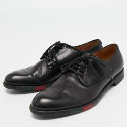Gucci Black Leather Lace Up Oxfords Size  41.5