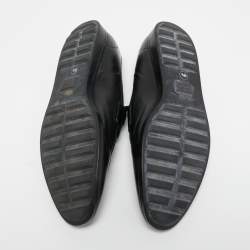 Gucci Black Leather Slip On Loafers Size 40.5