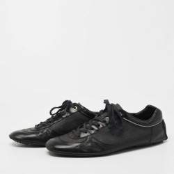 Pre Owned Gucci Black GG Canvas and Leather Low Top Sneakers Size 41