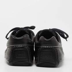 Pre Owned Gucci Black GG Canvas and Leather Low Top Sneakers Size 41