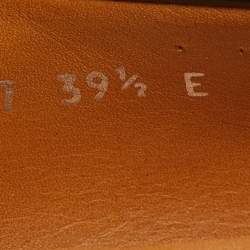 Pre Owned Gucci Dark Brown Leather Interlocking G Slip On Loafers Size 39.5