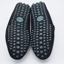Gucci Black Suede Bamboo Slip On Loafers Size 41