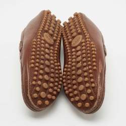 Gucci Brown Leather Web Horsebit Loafers Size 41.5