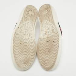 Gucci White Leather Sequin Lips Ace Low Top Sneakers Size 41