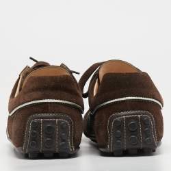 Gucci Dark Brown Suede Web Sneakers Size 40.5