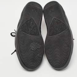 Pre Owned Gucci Black Leather Bee Embroidered Ace Sneakers Size 43.5