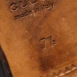 Pre Owned Gucci Black Leather Jordaan Loafers Size 41.5