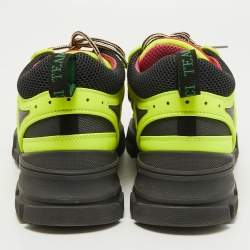 Gucci Green/Black Leather and Mesh Flashtrek Sneakers Size 42