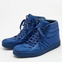 Gucci Blue Nylon Coda High Top Sneakers Size 41.5