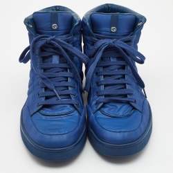 Gucci Blue Nylon Coda High Top Sneakers Size 41.5