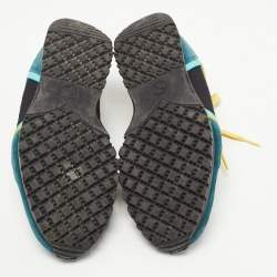 Gucci Multicolor Suede and Canvas Caro Trainer Sneakers Size 40