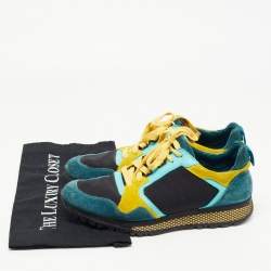 Gucci Multicolor Suede and Canvas Caro Trainer Sneakers Size 40