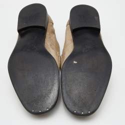 Gucci Grey Suede Horsebit Slip On Loafers Size 45.5