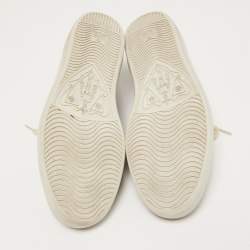 Gucci Brown Leather and Canvas Ace Low Top Sneakers Size 46.5