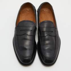 مملوكة مسبقًا Gucci Black Leather Slip On Penny Loafers Size 42.5