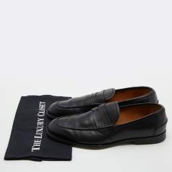مملوكة مسبقًا Gucci Black Leather Slip On Penny Loafers Size 42.5