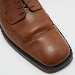 Gucci Brown Brogue Leather Lace Up Derby Size 42