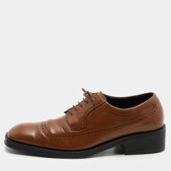 Gucci Brown Brogue Leather Lace Up Derby Size 42