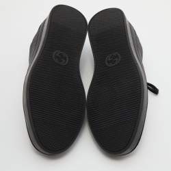 Gucci Black GG Supreme Canvas and Leather Low Top Sneakers Size 42