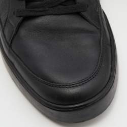 Gucci Black GG Supreme Canvas and Leather Low Top Sneakers Size 42
