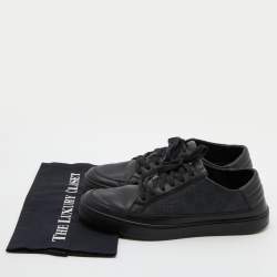 Gucci Black GG Supreme Canvas and Leather Low Top Sneakers Size 42