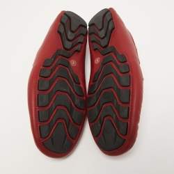 Gucci Red Leather Praga Slip On Loafers Size 40